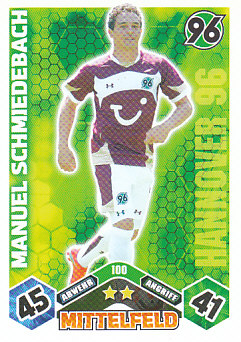 Manuel Schmiedebach Hannover 96 2010/11 Topps MA Bundesliga #100